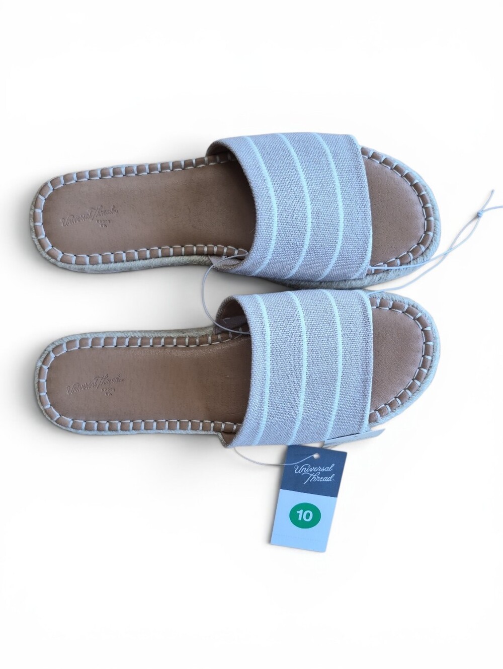 Universal Thread Women’s Sandals Beige Striped Haddie Slides